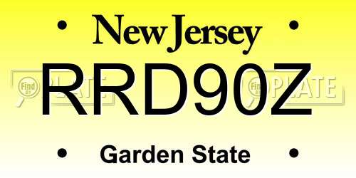 RRD90Z New Jersey License Plate