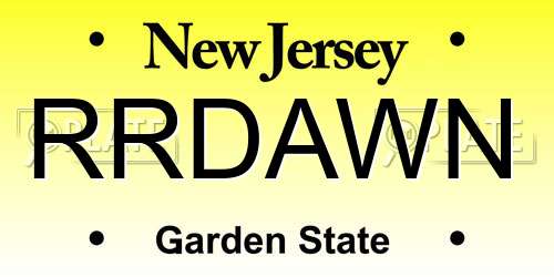 RRDAWN New Jersey License Plate