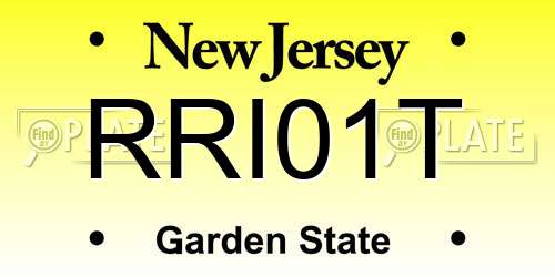 RRI01T New Jersey License Plate