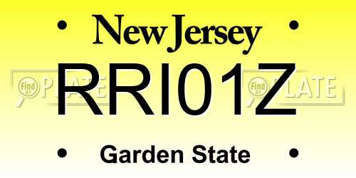 RRI01Z New Jersey License Plate