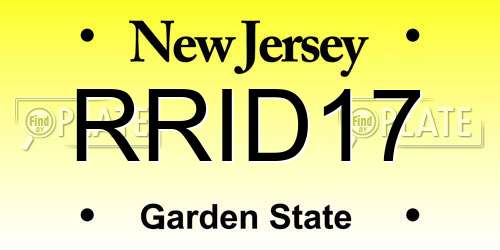 RRID17 New Jersey License Plate