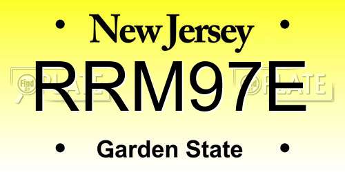 RRM97E New Jersey License Plate