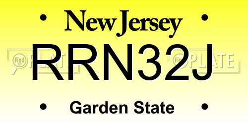 RRN32J New Jersey License Plate