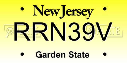 RRN39V New Jersey License Plate