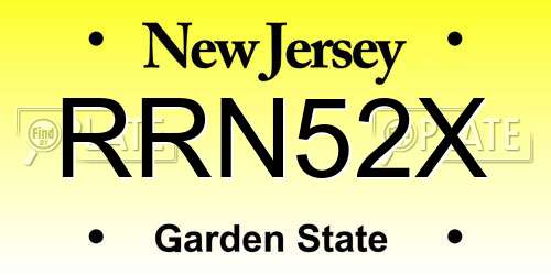 RRN52X New Jersey License Plate