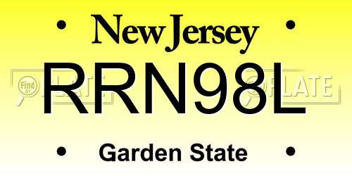 RRN98L New Jersey License Plate