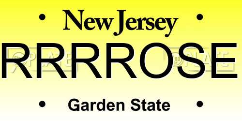 RRRROSE New Jersey License Plate