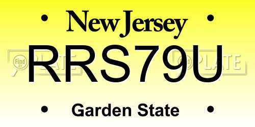 RRS79U New Jersey License Plate