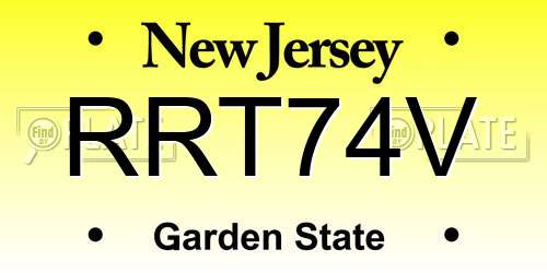 RRT74V New Jersey License Plate
