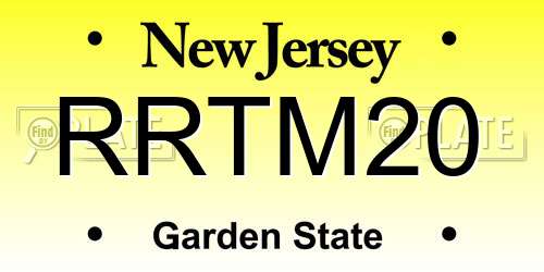 RRTM20 New Jersey License Plate
