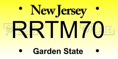 RRTM70 New Jersey License Plate