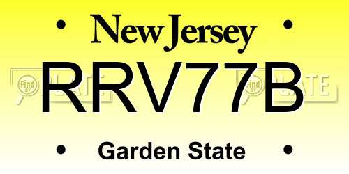 RRV77B New Jersey License Plate
