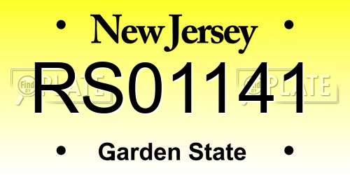 RS01141 New Jersey License Plate