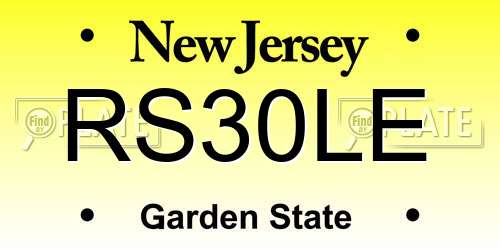 RS30LE New Jersey License Plate
