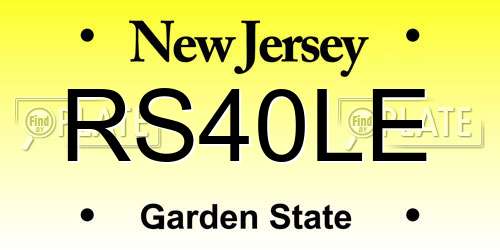 RS40LE New Jersey License Plate