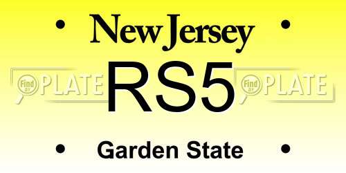 RS5 New Jersey License Plate