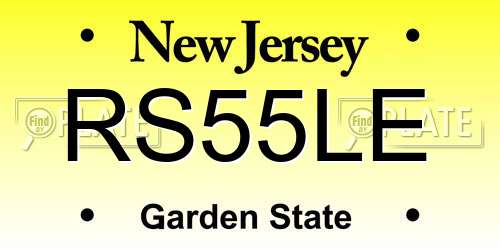 RS55LE New Jersey License Plate