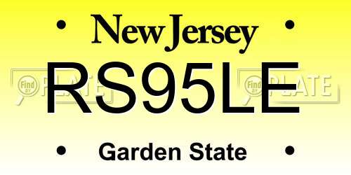 RS95LE New Jersey License Plate