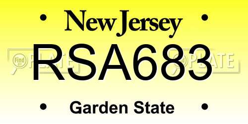 RSA683 New Jersey License Plate