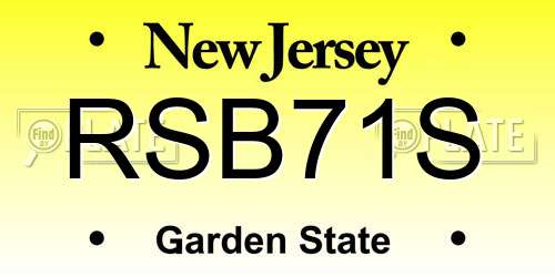 RSB71S New Jersey License Plate