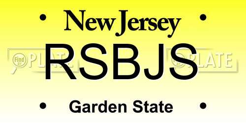 RSBJS New Jersey License Plate
