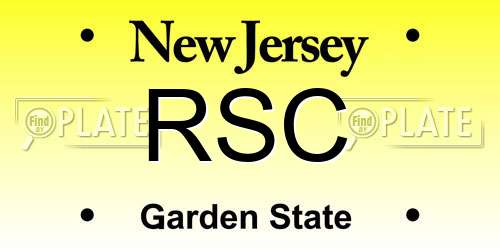 RSC New Jersey License Plate