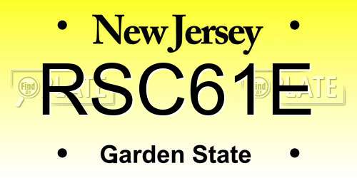 RSC61E New Jersey License Plate