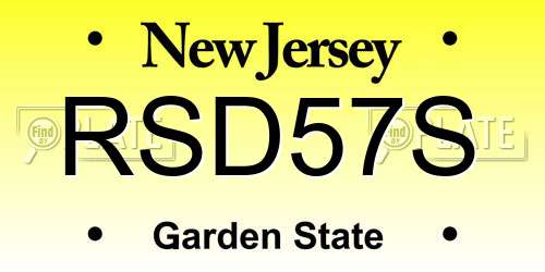 RSD57S New Jersey License Plate
