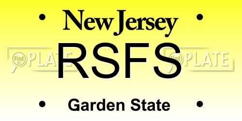 RSFS New Jersey License Plate