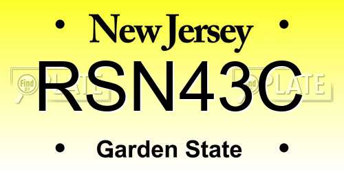 RSN43C New Jersey License Plate