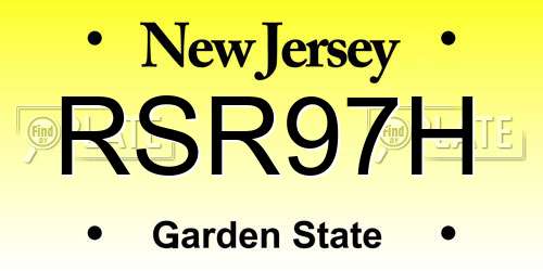 RSR97H New Jersey License Plate