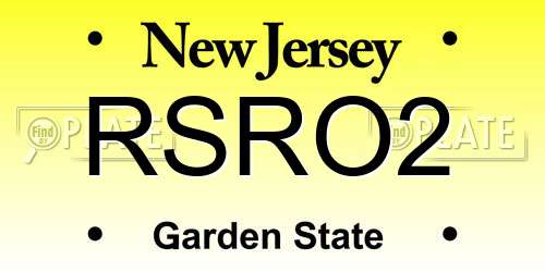RSRO2 New Jersey License Plate