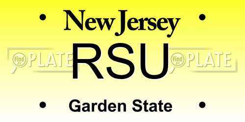 RSU New Jersey License Plate