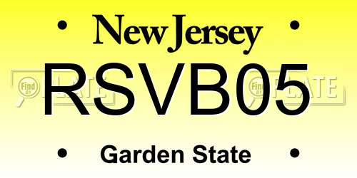 RSVB05 New Jersey License Plate
