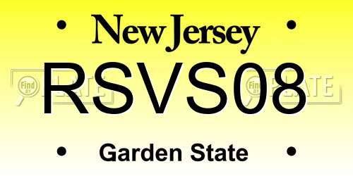 RSVS08 New Jersey License Plate