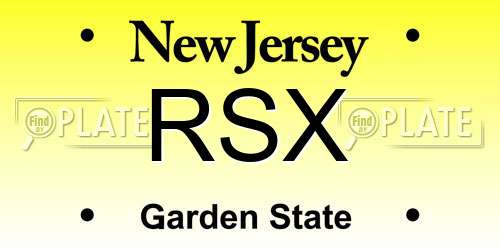 RSX New Jersey License Plate