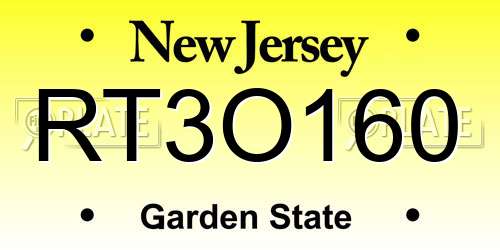RT3O160 New Jersey License Plate