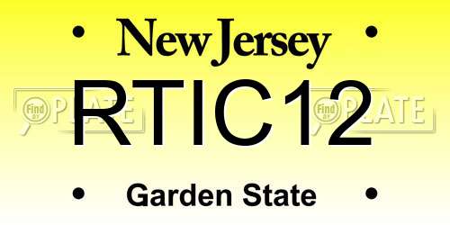 RTIC12 New Jersey License Plate