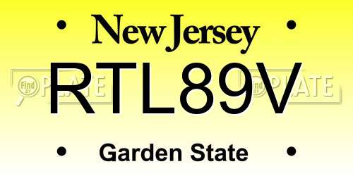 RTL89V New Jersey License Plate