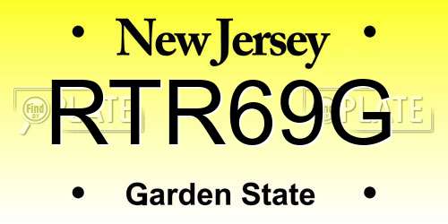 RTR69G New Jersey License Plate