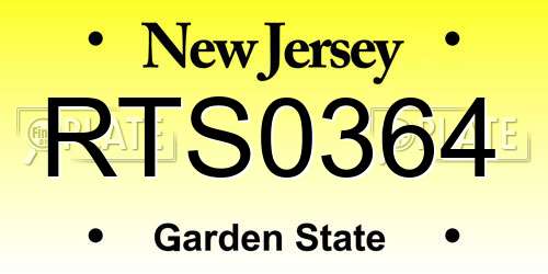 RTS0364 New Jersey License Plate