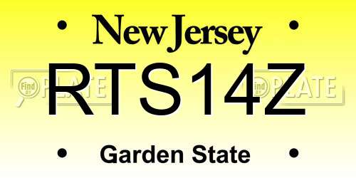 RTS14Z New Jersey License Plate