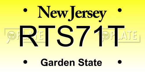 RTS71T New Jersey License Plate