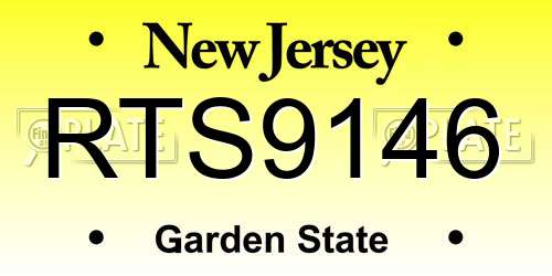 RTS9146 New Jersey License Plate