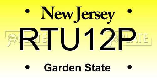 RTU12P New Jersey License Plate