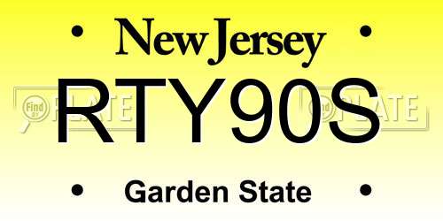 RTY90S New Jersey License Plate