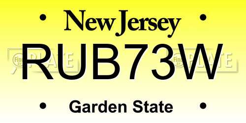 RUB73W New Jersey License Plate