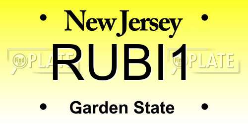 RUBI1 New Jersey License Plate