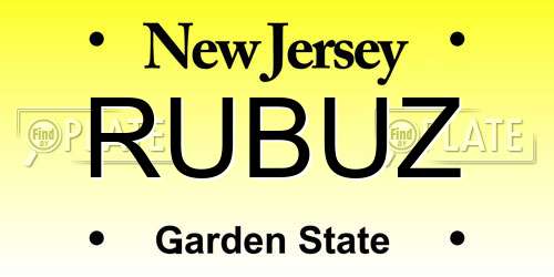 RUBUZ New Jersey License Plate