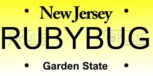 RUBYBUG New Jersey License Plate